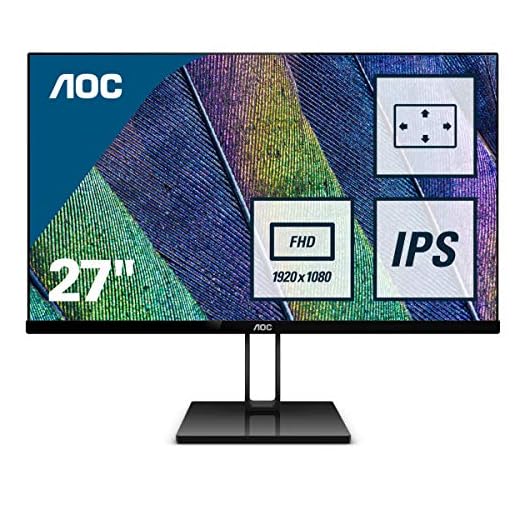 AOC 27V2Q - 27 Zoll FHD Monitor, FreeSync (1920x1080, 75 Hz, HDMI, DisplayPort) schwarz