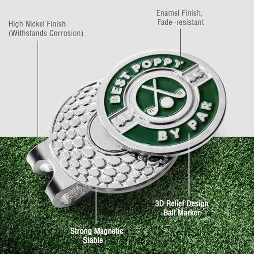 aiviwiai Clipe magnético para chapéu marcador de bola de golfe - Best Poppy by Par Ball Maker Acessó