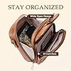 Small Messenger Bag Vegan Leather Crossbody Bag for Women Men, Vintage Cross Body Shoulder Purse with Card Slots, Wide Strap-brown, Vintage #2