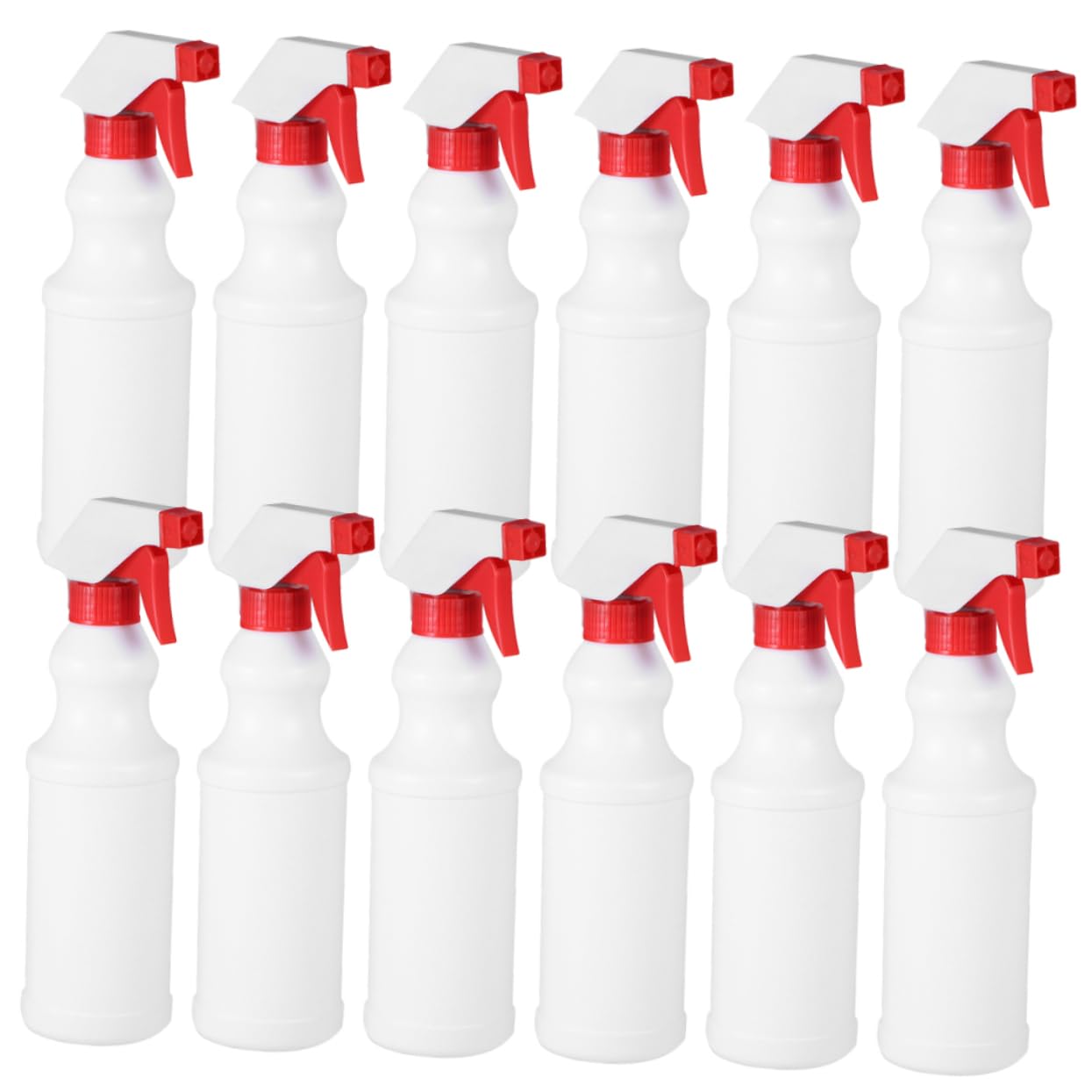 Confezione da 12 Bottiglie Spray Vuote in Plastica Rossa da 500ml, Ricaricabili di Perdita, per L'irrigazione delle Piante e L'umidificazione dei Chioma