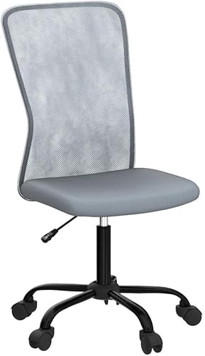 Miniatura 5 de Silla de oficina moderna ergonómica de malla, sin brazos, negro y gris, límite de peso de 250 libras Gris,Azul,Verde,Naranja,Rosado,Rojo -,Blanco