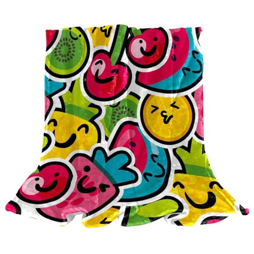 Couverture microfibre chaude cerise fraise idéale pour cocooner sur le canapé - 2
