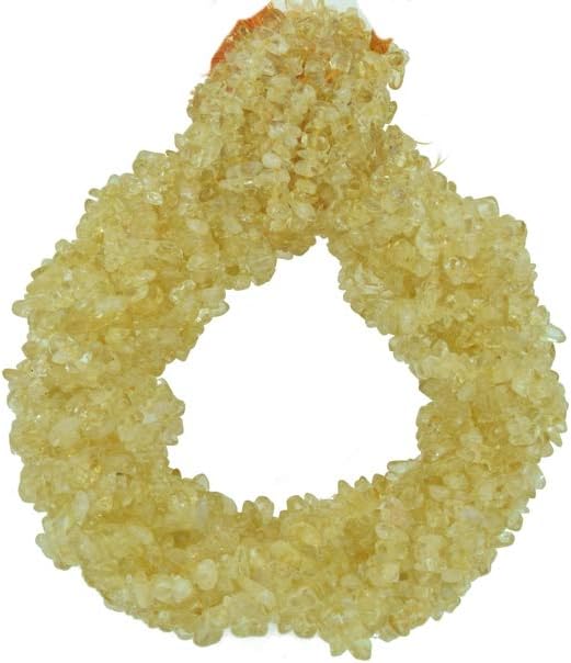 ShreeCrystalsBeads Natural Citrine Gemstone Chips Beads for Jewelry Making Free Form Shape, Citrine Chips, 5 Strands Each of 34" Length