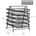 Mind Reader 5-Tier Paper Tray Organizer, Vertical Desktop File Storage Rack, Office, Metal Mesh, Black - Image 3