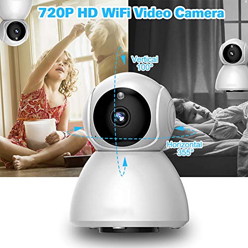 Preisvergleich Produktbild EqWong WiFi Wireless IP-Kamera, drahtlose Überwachungskamera 1280P / 720P, Nachtsicht-Bewegungserkennungs-Fernba... für Nachtsicht für / Baby / Haustier / Ältestes / Kindermädchen / Zweiwegaudio