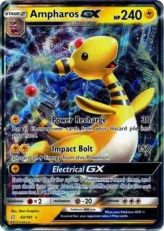 Pokémon Ampharos GX - 43/181 - Ultra Rare Sun & Moon: Team Up Singles Collectible Card
