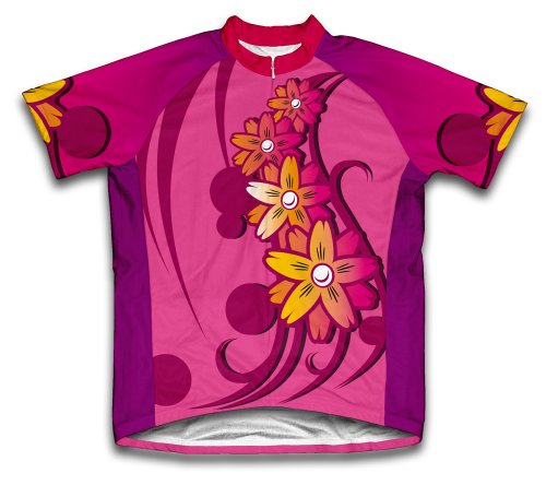 ScudoPro Pink Blosom Short Sleeve Cycling Jersey for Women - Size 2XL