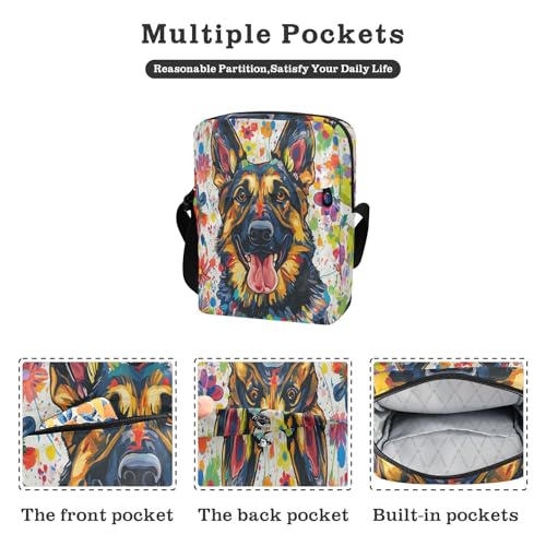 messenger bag cute crossbody bag men Shoulder Handbag Adjustable Strap for Outdoor Daily Outdoor Daily- Sweet German Shepherd Dog2