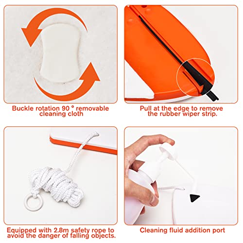 Eazer Magnetic Window Cleaner, Double-Sided Window Cleaning Equipment, Glass Wiper Cleaning Tools, Outside Window Cleaner, 6-Gear Adjustable For High-Rise Window Cleaning(Fits 0.12''-1.26'' Thickness) #TOP4