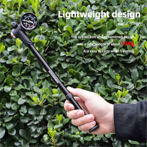 ZOYOSPORTS High Pressure 300 PSI for Front Fork and Rear Suspension Air Shocks Pump with Gauge Portable Bike Bicycle Pump