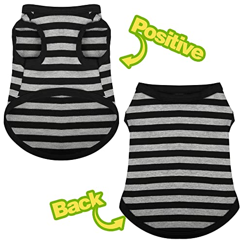 Image of Paiaite 6 Pieces Dog Striped Shirt Cotton Sleeveless Puppy Pet Shirts Breathable Apparel Tank Top Colorful Puppy Sweatshirt Clothes for Small Medium Dogs 3XL