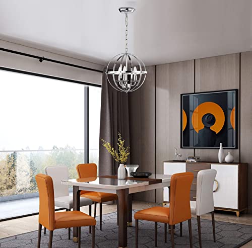 Lalula Chandelier Modern Chandelier Orb Chandelier Lighting Small Globe Chandeliers For Foyer Lighting Sphere Pendant Light Fixtures Chrome Chandelier 3 Light Hanging Light Fixtures For Kitchen #TOP3