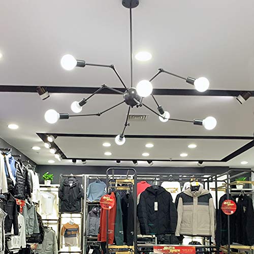 Lámpara Sputnik dorada de 8 luces modernas para techo de comedor 7