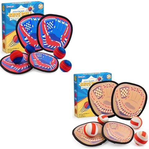 Qrooper Toss and Catch Ball Set Kids Baseball Training Soft Sticky Balls Baseball Games for Toddler Toys Ball Catch Game Outdoor Yard Camping Beach Pool Toy Baseball Gifts Easter Gifts for Kids Cover
