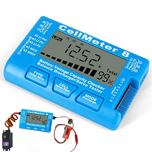 Stronrive Voltaje Capacidad Batería, Comprobador Capacidad Batería Digital Comprobador Batería Lipo, Comprobador Voltaje Doméstico para LiPo Life Li-Ion NiCd NiMH