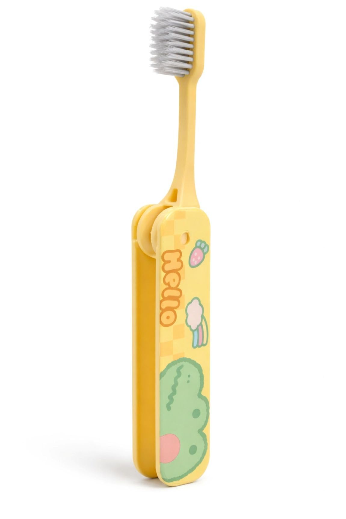 DC DECORIOKids Foldable Toothbrush – Portable Travel Brush for Children (Yellow)-image-14