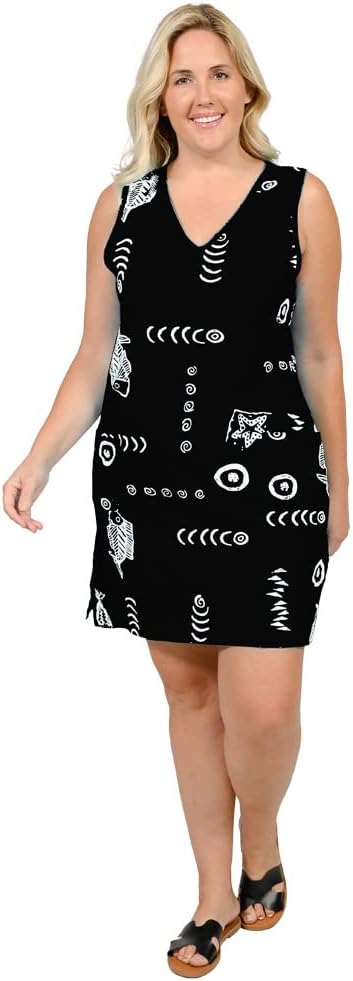 Cotton beach cover up dress with pockets for women