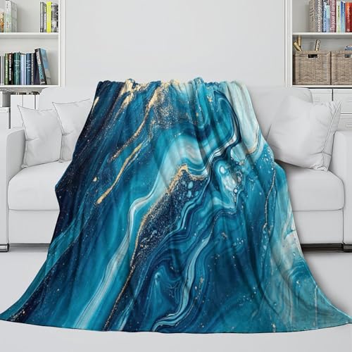 Jeté de canapé microfibre doux effet marbre fluide de qualité - 6