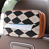 Verstellbarer Auto-Papierhandtuchhalter für Armaturenbrett und hintere Kopfstütze, mit weichem PU-Leder und sicheren Befestigungsverschlüssen (B)