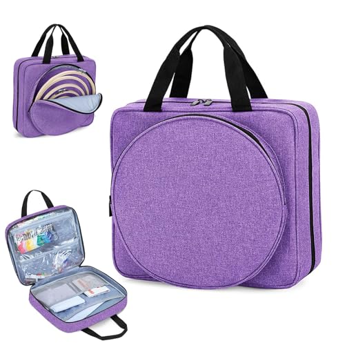 Tianher Sac Tricot, Sac Crochet Rangement Portable Aucun Accessoire Aucun Accessoire Pour Transporter Un Projet Des Aiguilles à Tricoter Crochets Et Pelotes De Laine (Violet)