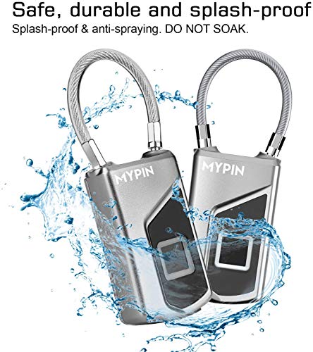 Mypin HS0212-NCUSF Fingerprint Lock With Key Backup, Smart Keyless Waterproof Fingerprint Padlock Ideal thumb #2