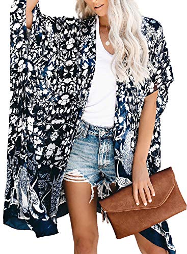 Image of Jayscreate Women's Breezy Summer Boho Kimonos Sheer Beach Cardigan Cover Up