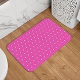 Matériau : ce paillasson rose vif à pois imprimé G est fabriqué en polyester de qualité avec une surface tissée lisse qui est douce mais ferme. Ne se décolore pas et ne se déforme pas facilement. Le fond dispose d'un design antidérapant à pois qui maintient le paillasson extérieur et le paillasson intérieur stable tout en protégeant votre sol. Convient pour l'entrée extérieure, le paillasson extérieur ou l'entrée extérieure