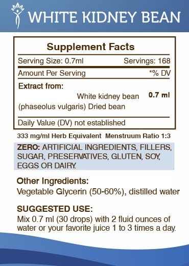 Miniatura 3 de Secrets of the Tribe Extracto de tintura de frijol blanco sin alcohol, gotas de hierbas de alta potencia, tintura hecha de Phaseolus vulgaris para