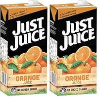 Just Juice Orange Fruit Juice, No Added Sugar, OJ Drink, 1L (Pack of 2)
