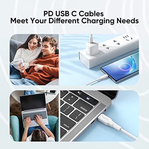 Image of mcdodo USB C to USB C Cable 100W /4Ft, 5A Type C to Type C Fast Charging Cable, USB C Fast Charger Cord with Mac-Book Pro /iPad Pro /Galaxy S22 S21 S10 S9 /Mate 40 30 /Pixe(White)