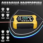 COREBOX Battery Charger 6-Amp 12V Car Battery Charger Chargeur Intelligent 12V, Trickle Charger,Battery Maintainer Desulfator with Temperature Compensation for Auto Motorcycle Lawn Mower Boat (Yellow)