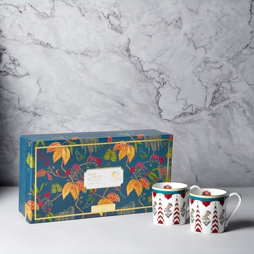 Image of India Circus Fine Bone China Coffee Mug Set of 6-220 Ml Each | Accented with 22 Carat Gold (6 Pcs)(LE10), Tea Cup Set of 6, Mugs for Coffee, Cups Set, Ideal for Gifting, Perfect for Home & Office