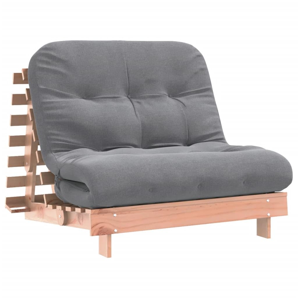 vidaXL Canapé-lit Futon avec Matelas 100x206x11 cm en Bois Massif Douglas, Futon Japonais, Lit de Sol
