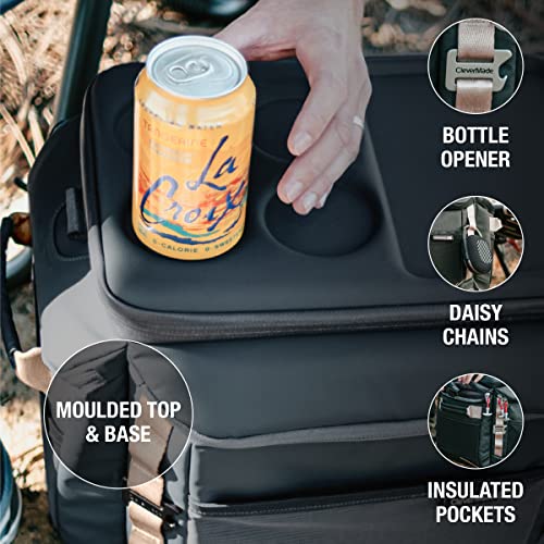 Clevermade Sequoia 32 Can Cooler; Rugged, Insulated & Leakproof Ice Chest Perfect For Camping, The Beach, And Travel; Made From Recycled Materials, Black Obsidian #TOP5