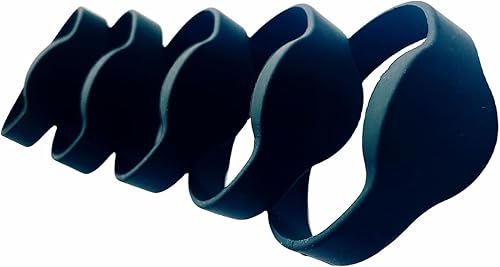 Miniatura 3 de YARONGTECH Pulsera RFID, 125khz em4100 RFID pulsera de silicona para control de acceso (paquete de 5) (negro)