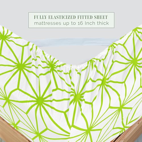 Parure de lit 4 pièces géométrique en microfibre drap housse Elegant Comfort