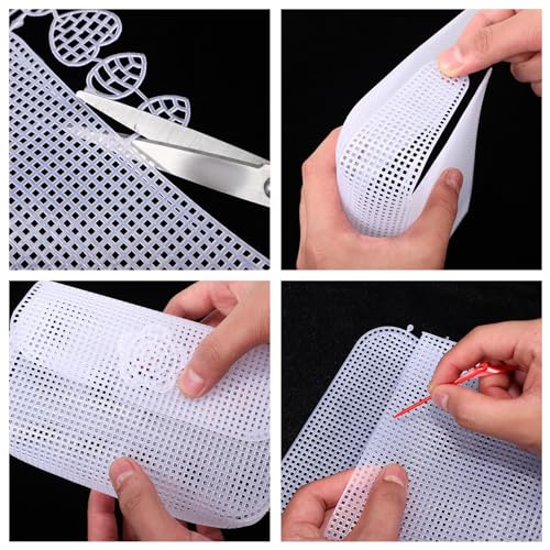 EXCEART Mesh Canvas Sheets for Bag Making 6Pcs 16.7 X 9.1 Inch Plastic Canvas for Crochet Handbags Sewing Craft Supplies Transparent Durable Mesh Material - Image 3