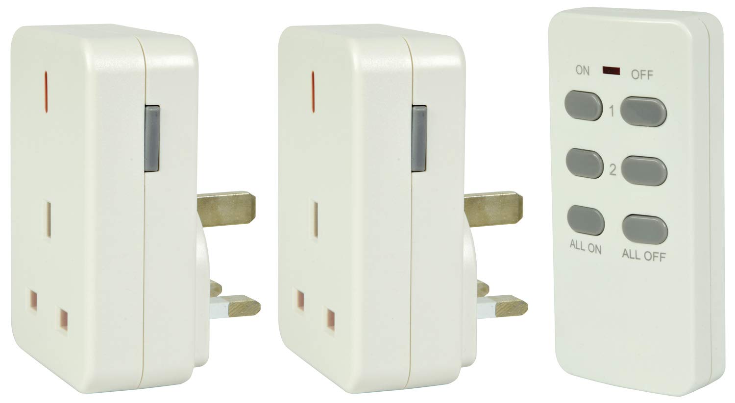 Mercury 350.117UK White Wireless Remote Control Mains Socket - Pack of 2