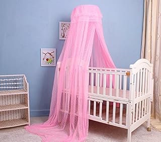 ZARABE Baby Mosquito Netting Toddler Dome Cots Canopy,Pink