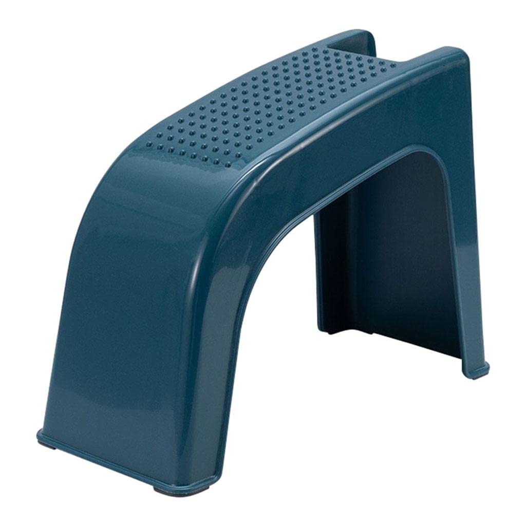 Shower Fußablage Pediküre Hocker Verstärkte Rippen Massagepartikel Grooves Aufbewahrung für Badezimmer Fußpflege Geschenk, Blau