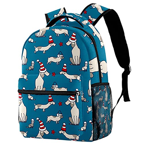 Sac à dos Teckel Chiot Chapeau de Noël : cadeau idéal avec porte-bouteille