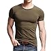 Xudian Short Sleeves Men T-shirt Crew-neck, US Size: Large, Asian Size: XX-Large (Army Green)