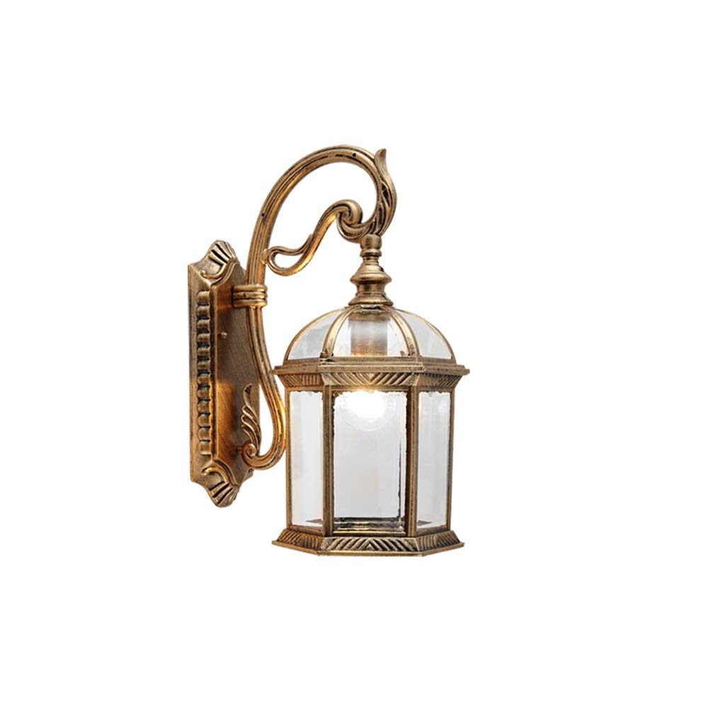 VDOQTLJT Outdoor Waterproof IP54 Wall Lantern Courtyard Garden Retro Nostalgic Decoration Exterior Lamp Park Gate Indoor Light Traditional E27(Bronze)