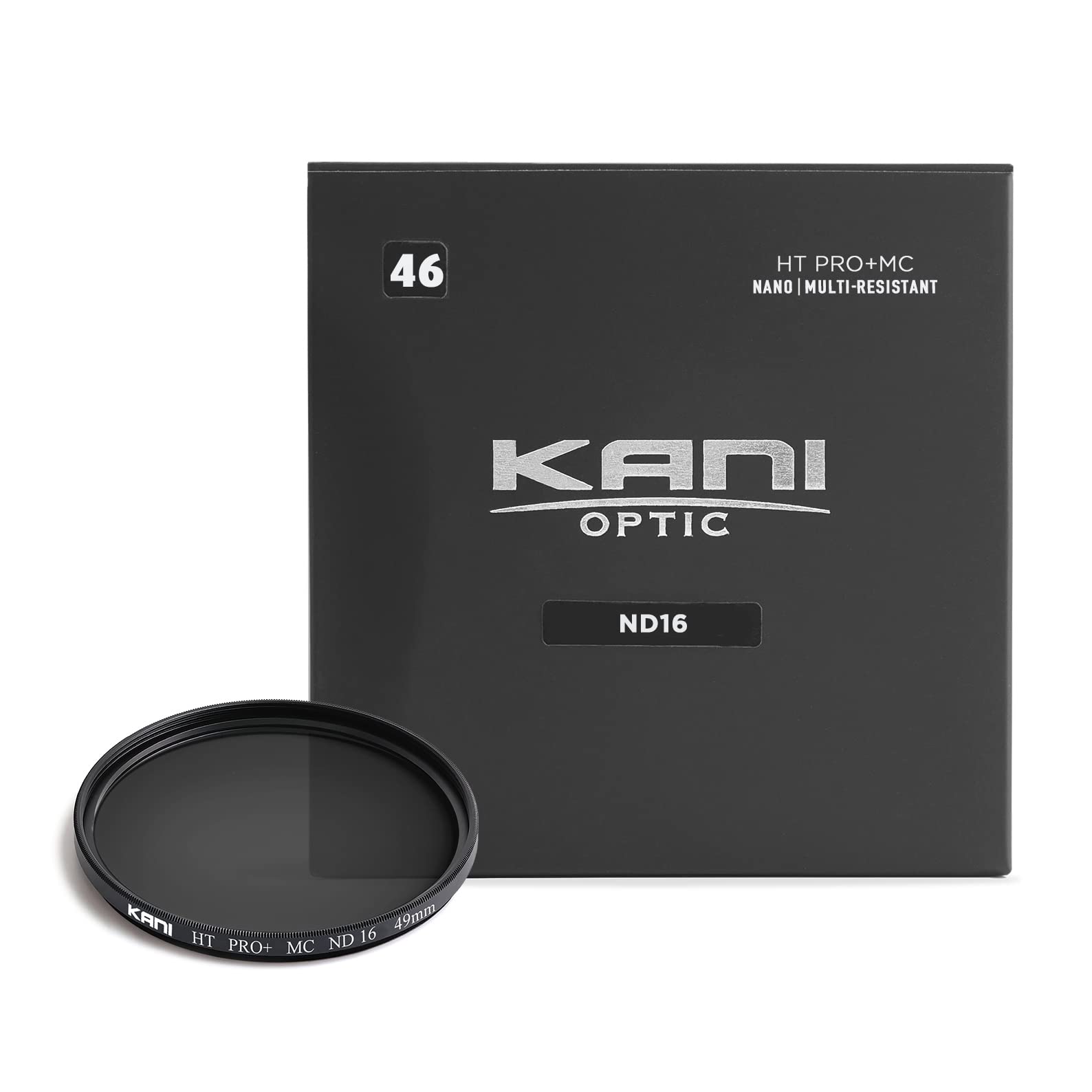 KANI 46mm NDフィルター HT PRO+ MC ND16 減光効果4絞り分 色カブリ抑制 低反射 薄枠 撥水 撥油 防汚 ナノコーティング 804587