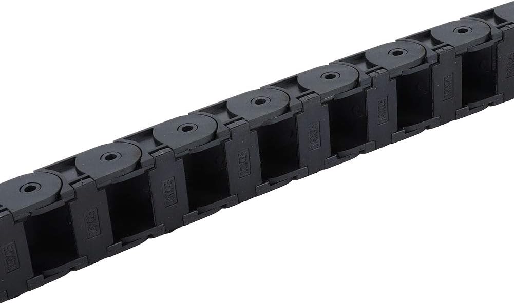 Black Nylon Cable Drag Chain for 3D Printers CNC Machines 18x25mm Open Wire Carrier Bridge Type 1 Meter Length Flexible Cable Protection High Wear Resistance