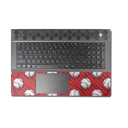 Image of MightySkins Carbon Fiber Skin Compatible With Alienware M18 R1 (2023) Full Wrap Kit - Tiled Baseball | Protective Durable Textured Carbon Fiber Finish | Easy To Apply & Change Styles | Made in the USA