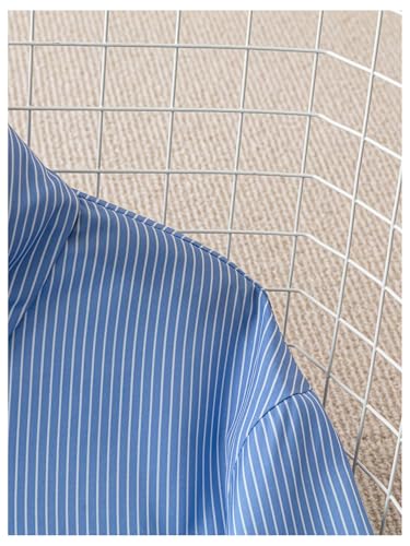 SweatyRocks Women's Striped Button Down Crop Blouse Long Sleeve Collar Shirt Tops with Pocket3
