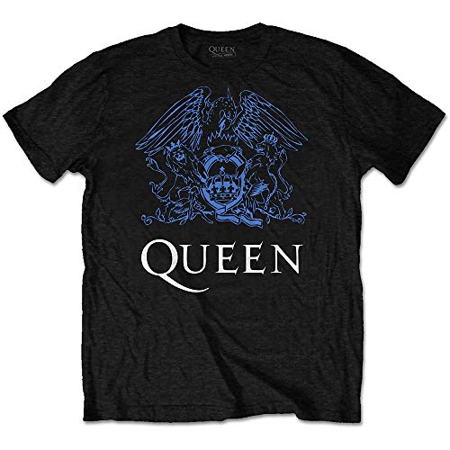 Queen Men's Blue Crest T-Shirt Black