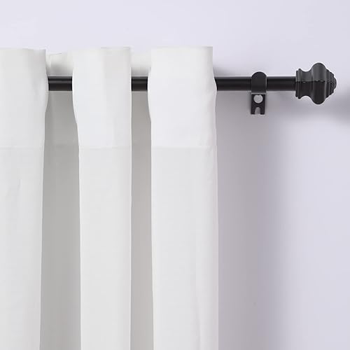 Miniatura 9 de Thestoa Barras de cortina para ventanas de 46 a 78 pulgadas, barras de cortina negras de 58 pulgadas, paquete de 2 barras de cortina de acero