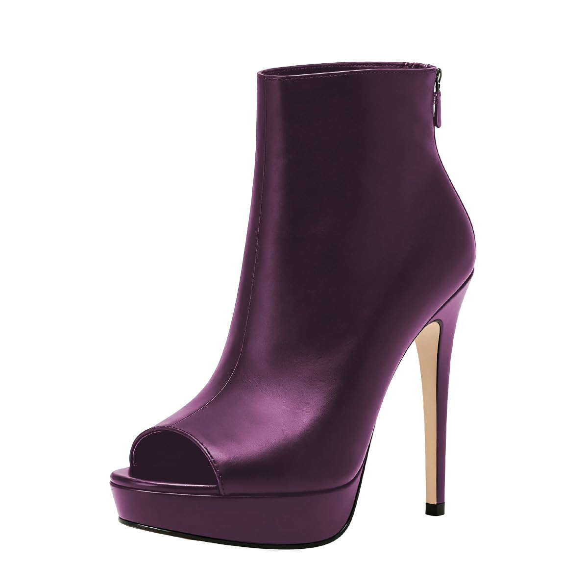 XYD Women High Heels Peep Toe Ankle Boots Platform Back Zip Sexy Stiletto Short Booties Night Out Parties